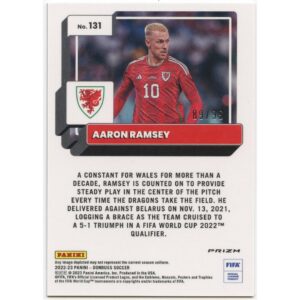 PANINI DONRUSS SOCCER 2022-23 AARON RAMSEY #131 WALES Optic Purple Ice /199 PRIZM