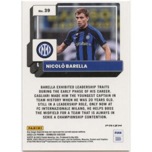 PANINI DONRUSS SOCCER 2022-23 NICOLO BARELLA #39 INTER OPTIC PARALLEL