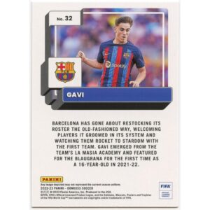 PANINI DONRUSS SOCCER 2022-23 GAVI #32 BARCELONA ORANGE PARALLEL