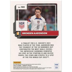 PANINI DONRUSS SOCCER 2022-23 BRENDEN AARONSON #168 USA ORANGE PARALLEL