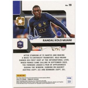 PANINI DONRUSS SOCCER 2022-23 RANDAK KOLO MUANI #19 FRANCE THE ROOKIES