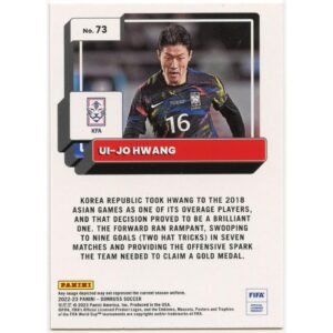 PANINI DONRUSS SOCCER 2022-23 UI-JO HWANG #73 KOREA REPUBLIC ORANGE PARALLEL