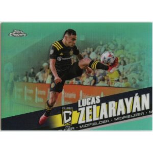 TOPPS CHROME MLS 2022 LUCAS ZELARAYAN #150 COLUMBUS CREW AQUA REFRACTOR /299