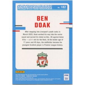 PANINI DONRUSS SOCCER 2023-24 BEN DOAK #182 LIVERPOOL RATED ROOKIE /349