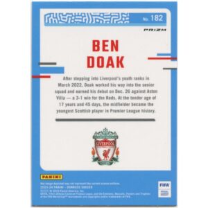 PANINI DONRUSS SOCCER 2023-24 BEN DOAK #182 LIVERPOOL OPTIC RATED ROOKIE