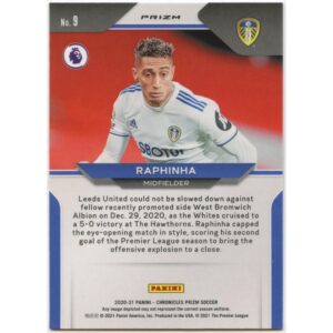 PANINI CHRONICLES PRIZM 2020-21 RAPHINHA #9 LEEDS UNITED PURPLE MOJO