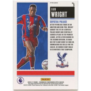 PANINI CHRONICLES CONTENDERS OPTIC 2020-21 IAN WRIGHT #3 CRYSTAL PALACE HISTORIC TICKET PURPLE MOJO