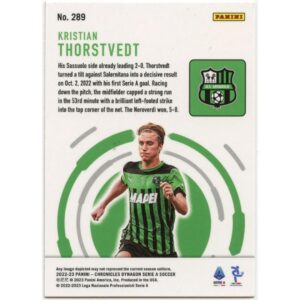 PANINI CHRONICLES DYNAGON SERIE A 2022-23 KRISTIAN THORSTVEDT #289 SASSUOLO SILVER