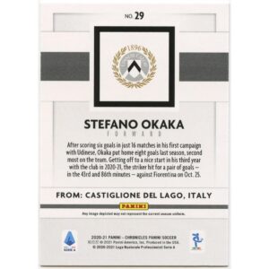 PANINI CHRONICLES PANINI SOCCER 2022-23 STEFANO OKAKA #29 UDINESE SILVER CIRCLES