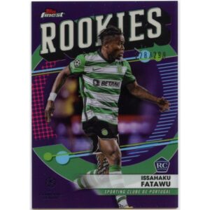 TOPPS FINEST 2022-23 ISSAHAKU FATAWU #FR4 SPORTING LISBON FINEST ROOKIES PURPLE /299