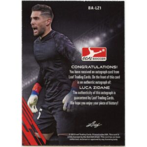 LEAF GOALSCORER 2023 LUCA ZIDANE #BA-LZ1 AUTOGRAPH