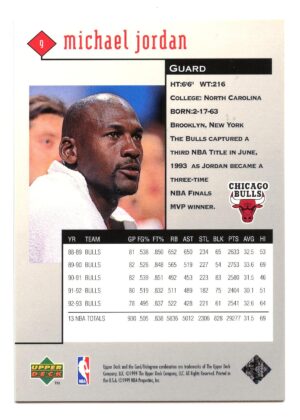 UPPER DECK BLACK DIAMOND 1998-99 MICHAEL JORDAN #9 CHICAGO BULLS