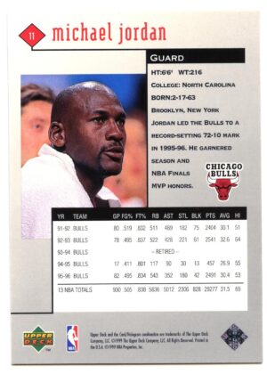 UPPER DECK BLACK DIAMOND 1998-99 MICHAEL JORDAN #11 CHICAGO BULLS