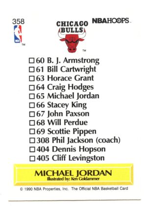 HOOPS 1990 MICHAEL JORDAN #358 CHICAGO BULLS