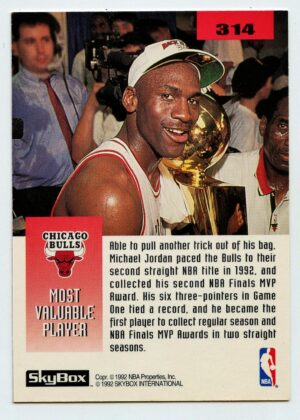 SKYBOX THE 1992 NBA FINALS 1992 MICHAEL JORDAN #314 CHICAGO BULLS