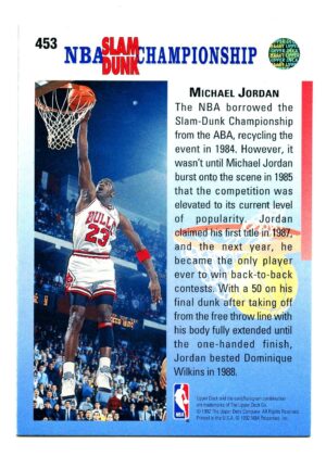 UPPER DECK IN YOUR FACE 1992 MICHAEL JORDAN #453 CHICAGO BULLS