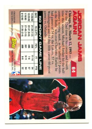 TOPPS 50 POINT CLUB 1993 MICHAEL JORDAN #64 CHICAGO BULLS