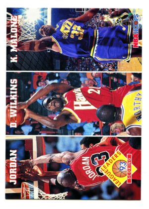 HOOPS LEAGUE LEADERS SCORING 1993 MICHAEL JORDAN / DOMINIQUE WILKINS / KARL MALONE #283 CHICAGO BULLS