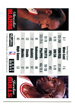 SKYBOX PREMIUM 1993 CLYDE DREXLER / MICHAEL JORDAN #SS11 CHICAGO BULLS