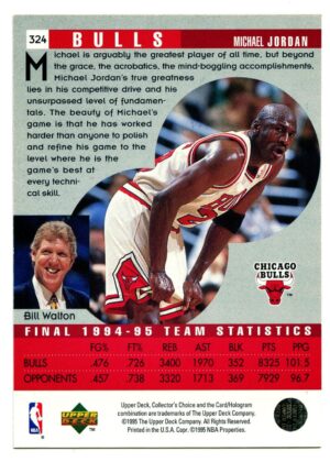 UPPER DECK COLLECTOR’S CHOICE 1995 MICHAEL JORDAN #324 CHICAGO BULLS