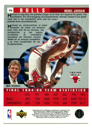 UPPER DECK COLLECTOR’S CHOICE ENGLISH II 1995 MICHAEL JORDAN #114 CHICAGO BULLS