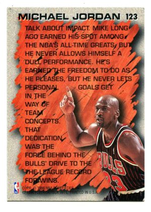 FLEER 1996 MICHAEL JORDAN #123 CHICAGO BULLS