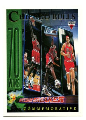 TOPPS RECORD BREAKER 1996 72 WINS COMMEMORATIVE #72 CHICAGO BULLS