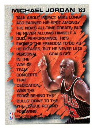 FLEER EUROPEAN 1996 MICHAEL JORDAN #123 CHICAGO BULLS