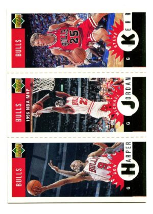 UPPER DECK COLLECTOR’S CHOICE 1996 RON HARPER / MICHAEL JORDAN / STEVE KERR #B1 CHICAGO BULLS