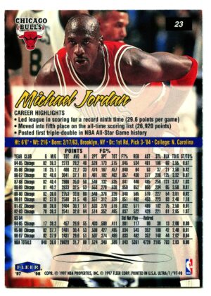 FLEER ULTRA 1997 MICHAEL JORDAN #23 CHICAGO BULLS