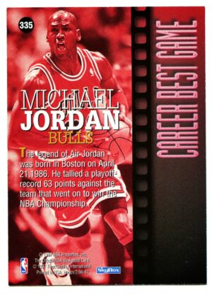 HOOPS CAREER BEST GAME 1996 MICHAEL JORDAN #335 CHICAGO BULLS