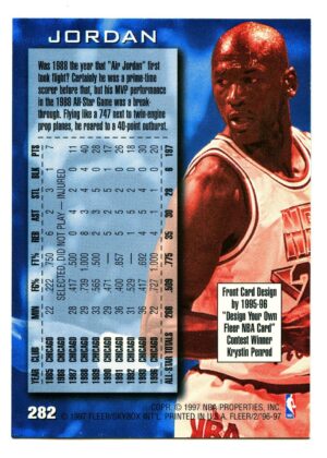 FLEER NBA ALL STAR 1996 MICHAEL JORDAN #282 CHICAGO BULLS