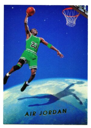 GREEN UNIFORM DUNKING 1991 MICHAEL JORDAN CHICAGO BULLS