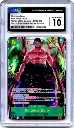 One Piece Wings of the Captain Roronoa Zoro (Alternate Art) OP06-118 – CGC 10.0