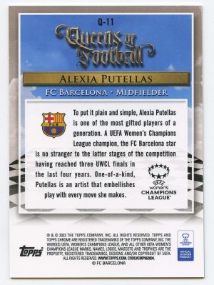 Alexia Putellas Topps Chrome 2023 Queens of Football #Q-11