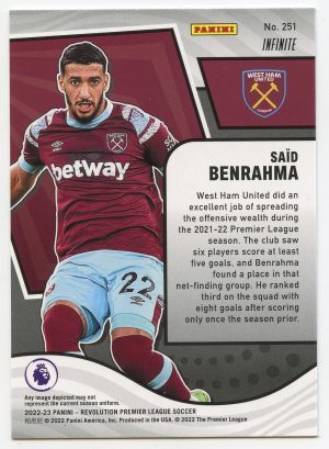 Said Benrahma Panini Revolution Premier League Infinite #251