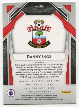 2020-21 Panini Prizm Premier League Danny Ings #88 Red Pulsar