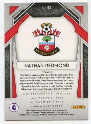 2020-21 Panini Prizm Premier League Nathan Redmond #82 Blue Pulsar