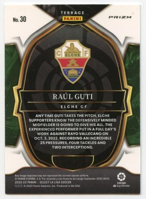 2022-23 Panini Select La Liga Raul Guti #30 Silver Prizm