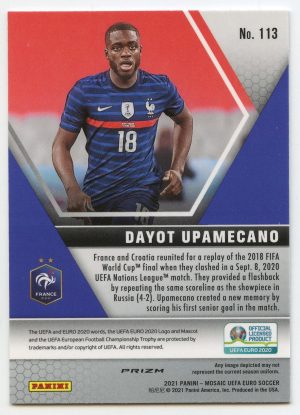 2021 Panini Mosaic Euro Dayot Upamecano #113 Prizm