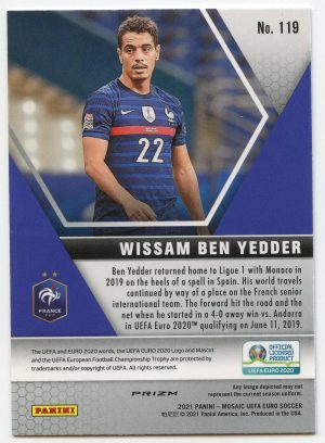 2021 Panini Mosaic Euro Wissam Ben Yedder #119 Prizm