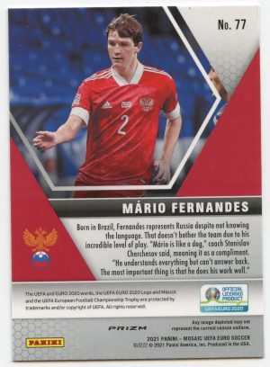 2021 Panini Mosaic Euro Mario Fernandes #77 Prizm