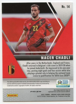 2021 Panini Mosaic Euro Nacer Chadli #14 Prizm