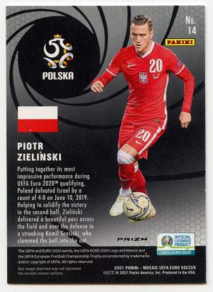 Piotr Zielenski Panini Mosaic Uefa Euro 2021 Men of Mastery #14