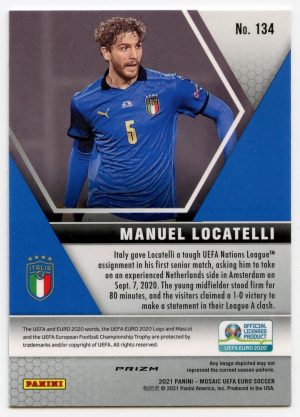 Manuel Locatelli Panini Mosaic Uefa Euro Red Prizm #134