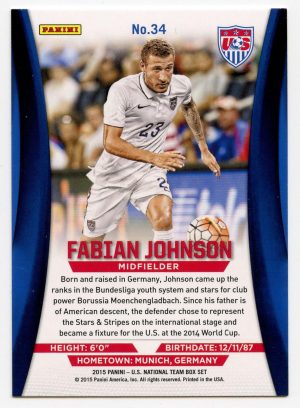 Fabian Johnson Panini USA National Team Set 2015 Holofoil #34