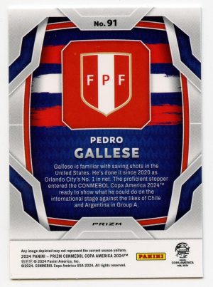 Pedro Gallese Panini Prizm Copa America 2024 Hyper Prizm #91