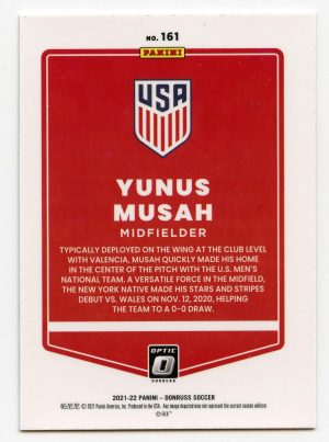 Yunus Musah Panini Donruss Soccer 2021-22 Donruss Optic #161