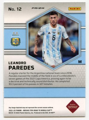 Leandro Paredes Panini Mosaic Road to World Cup 2021-22 Red #12