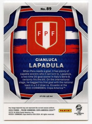 Gianluca Lapadula Panini Prizm Copa America 2024 Pink #89